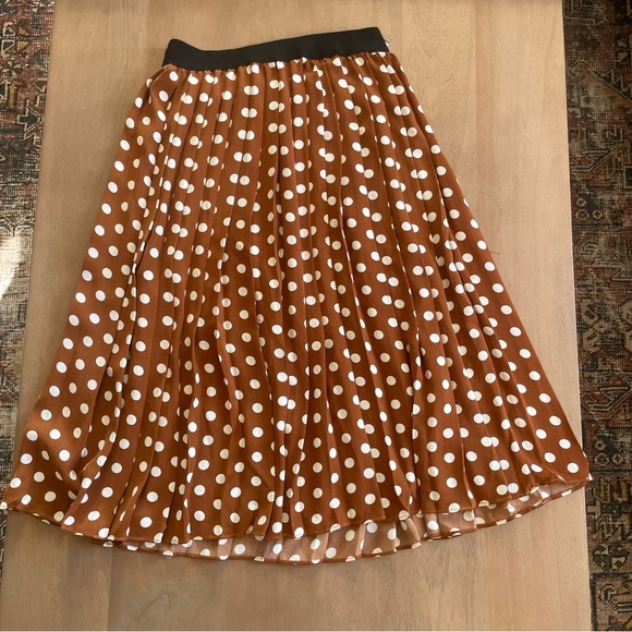 Jillian Harris X Joe Fresh Brown and White Polka Dot Shannon Skirt - Picture 3 of 7